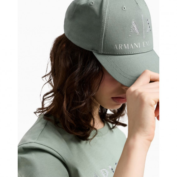 ARMANI EXCHANGE Visor Hat With Rhinestone Logo