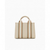 Bolso shopper con bandas en contraste de Armani Exchange