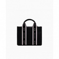 Bolso shopper con bandas en contraste de Armani Exchange