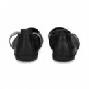 Bailarina Elasticos Multi Piel Negro  CAMPER