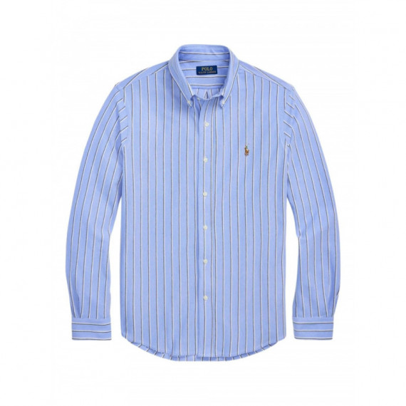 Polo RALPH LAUREN - LSFBYDSTRM4-LONG Sleeve-sport Shirt - Harbor Island Blue White - 710965556002/HARBOR Island Blue White