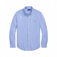Polo RALPH LAUREN - LSFBYDSTRM4-LONG Sleeve-sport Shirt - Harbor Island Blue White - 710965556002/HARBOR Island Blue White