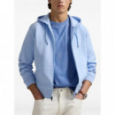 Polo RALPH LAUREN - LSFZHOODM1-LONG Sleeve-sweatshirt - Office Blue - 710881517073/OFFICE Blue