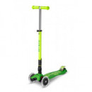 Patinete Maxi Deluxe Plegable Neon Led Verde/amarillo  M-CRO
