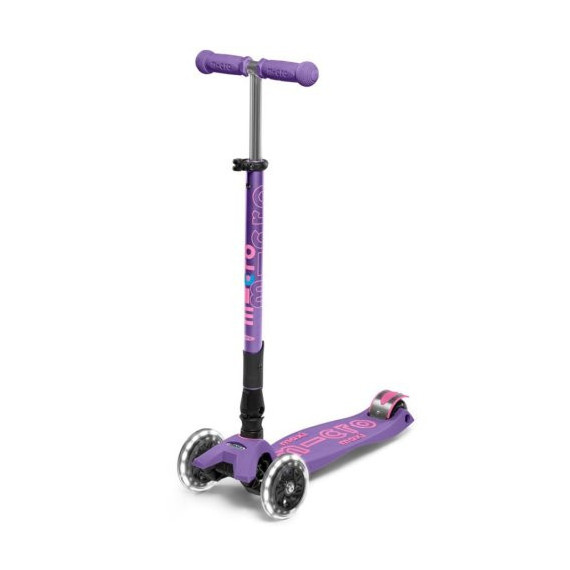 Patinete Maxi Deluxe Plegable Led Lila  M-CRO