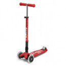 Patinete Maxi Deluxe Plegable Led Rojo  M-CRO