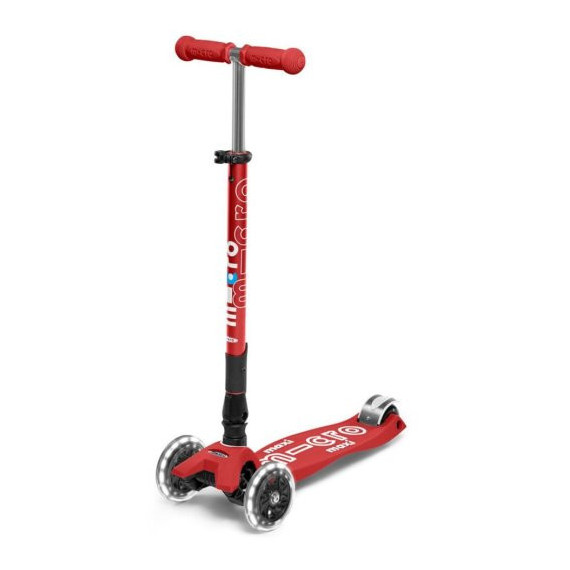 Patinete Maxi Deluxe Plegable Led Rojo  M-CRO