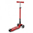 Patinete Maxi Deluxe Plegable Led Rojo  M-CRO