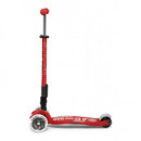 Patinete Maxi Deluxe Plegable Led Rojo  M-CRO