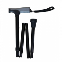 Bastón Plegable Negro Puño Blando Gris  ACOFARMA