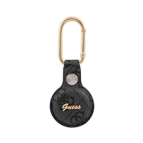GUESS Funda Llavero Mosqueton para Localizador Airtag Negra Script