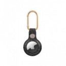 GUESS Funda Llavero Mosqueton para Localizador Airtag Negra Script