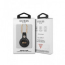 GUESS Funda Llavero Mosqueton para Localizador Airtag Negra Script