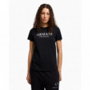 Camiseta de Corte Regular con Logotipo Metálico  ARMANI EXCHANGE