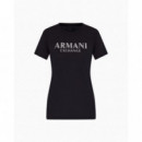 Camiseta de Corte Regular con Logotipo Metálico  ARMANI EXCHANGE