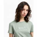 Camiseta de Corte Regular con Logotipo Metálico  ARMANI EXCHANGE