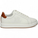Deportivo Piel Cuero+blanco  LAUREN RALPH LAUREN