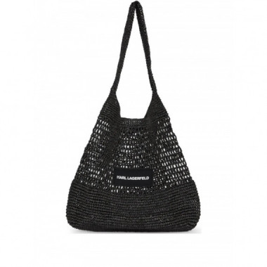 KARL LAGERFELD - K Essential Crochet Beach Bag - 999 - A3W46033/999