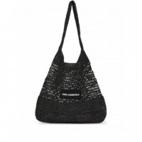 KARL LAGERFELD - K Essential Crochet Beach Bag - 999 - A3W46033/999