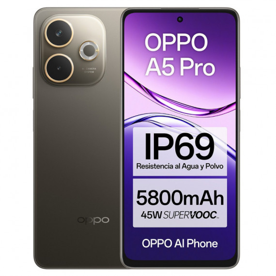 Teléfono Móvil OPPO A5 Pro 5G 8RAM 256GB Negro Marrón
