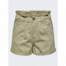 Pantalón Corto Vaquero Cuba Life Paperbag de ONLY