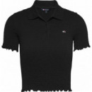 Tjw Slim Smock Polo Black  TOMMY JEANS