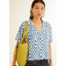 Blusas y Camisas Camisa XANTIK Manga Corta Blue Diamonds
