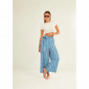 Pantalones Mujer Pantalón XANTIK Lazo Cintura Marine