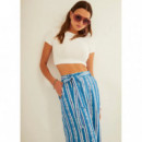 Pantalones Mujer Pantalón XANTIK Lazo Cintura Marine