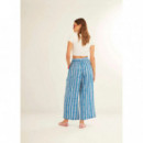 Pantalones Mujer Pantalón XANTIK Lazo Cintura Marine