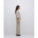 Pantalones Mujer Pantalones YERSE Brisa Wide Leg Crudo