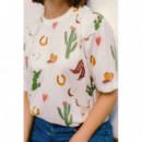 SUGARHILL BRIGHTON Camisetas Mujer Camiseta Sugarhill Kinsley Cream, Desert Cowgirl