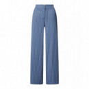 Pantalones ICHI Kate Wide Blue Pinstripe