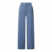 Pantalones ICHI Kate Wide Blue Pinstripe