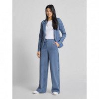 Pantalones ICHI Kate Wide Blue Pinstripe
