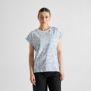 Camisetas Mujer Camiseta DEDICATED Visby Wonky Beach Skyway Blue