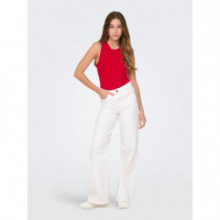 JACQUELINE DE YONG Vaqueros Mujer Vaqueros Jdy Felina Cintura Alta Wide Leg White Denim