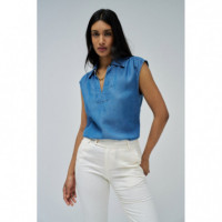 Blusas y Camisas Blusa SALSA JEANS Light Denim Escote Cadena