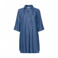 B-YOUNG Vestidos Vestido B.young Kosmo Mid Blue Denim