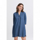 B-YOUNG Vestidos Vestido B.young Kosmo Mid Blue Denim