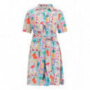 SUGARHILL BRIGHTON Vestidos Vestido Sugarhill Dessie Off White Jungle Tile