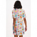 SUGARHILL BRIGHTON Vestidos Vestido Sugarhill Dessie Off White Jungle Tile