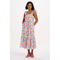 SUGARHILL BRIGHTON Vestidos Vestido Sugarhill Estelle Off White Curved Geometric