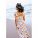 SUGARHILL BRIGHTON Vestidos Vestido Sugarhill Estelle Off White Curved Geometric