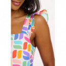 SUGARHILL BRIGHTON Vestidos Vestido Sugarhill Estelle Off White Curved Geometric