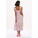 SUGARHILL BRIGHTON Vestidos Vestido Sugarhill Estelle Off White Curved Geometric