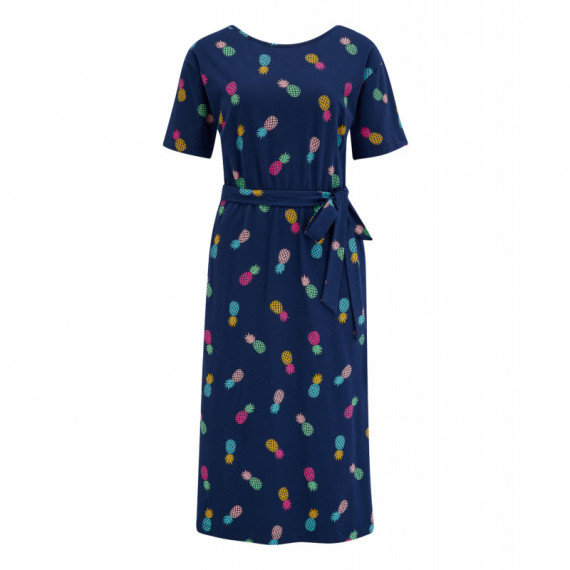SUGARHILL BRIGHTON Vestidos Vestido Sugarhill Moira MIDI Navy Rainbow Pineapples