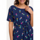 SUGARHILL BRIGHTON Vestidos Vestido Sugarhill Moira MIDI Navy Rainbow Pineapples