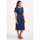 SUGARHILL BRIGHTON Vestidos Vestido Sugarhill Moira MIDI Navy Rainbow Pineapples