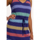 SUGARHILL BRIGHTON Vestidos Vestido Sugarhill Gilly MIDI Navy Malibu Stripe